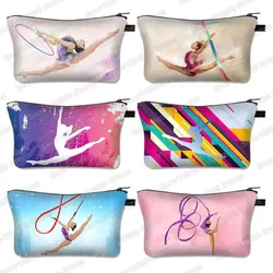 Bolsa de cosméticos para gimnasia rítmica, bolso de maquillaje para mujer, bailarina de Ballet, lápiz labial, soporte para cosméticos, caja organizadora de belleza para viajes