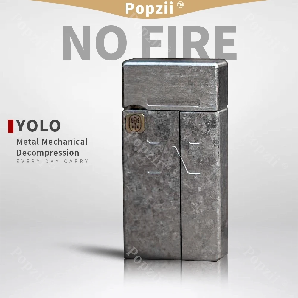 Yolo estudante sem fogo 10th aniversário cristal de gelo liga titânio alívio do estresse brinquedo dedo giradores fidget slider ansiedade brinquedos