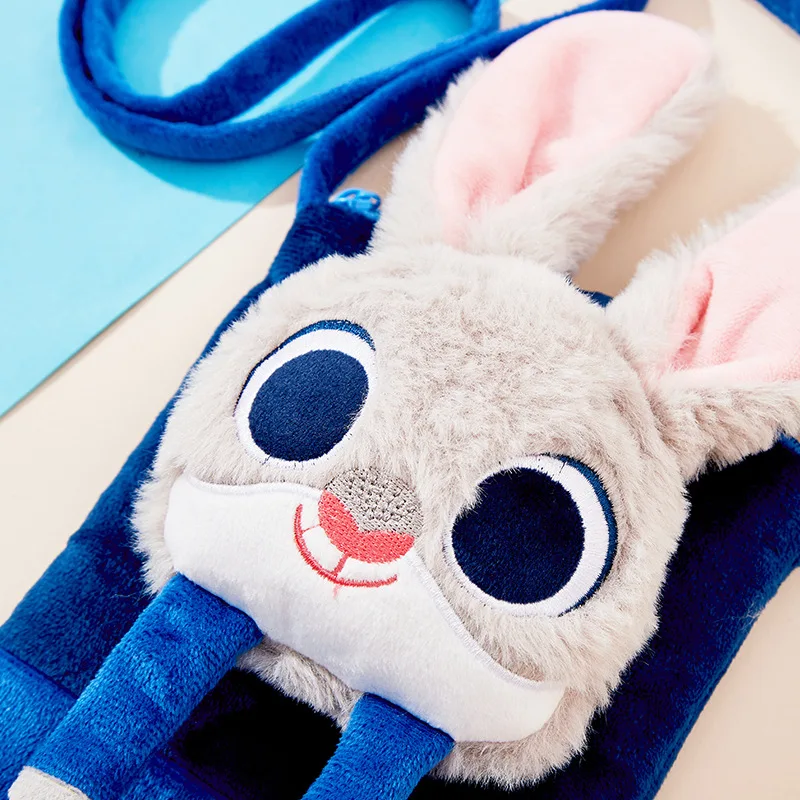 Miniso Crossbody Phone Bag Stitch Judy Hopps Zootopia Kawaii Anime Figures Cartoon Phone Plush Wallet UNISEX Birthday Present