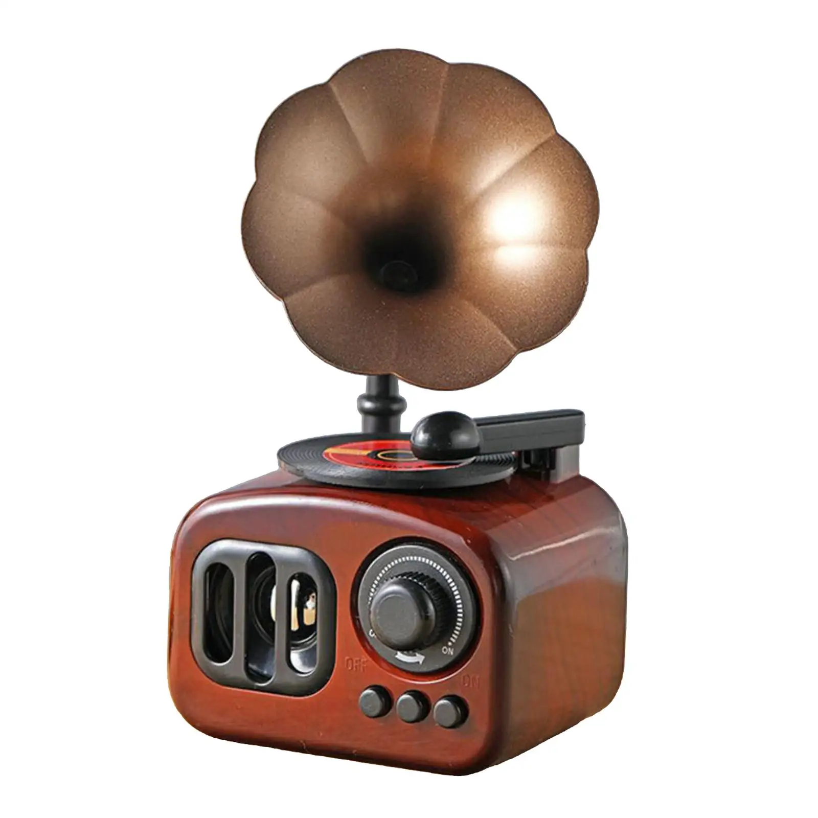 1pc Retro Phonograph Art Music Box Ornament Home Desktop Decoration Gift Crafts
