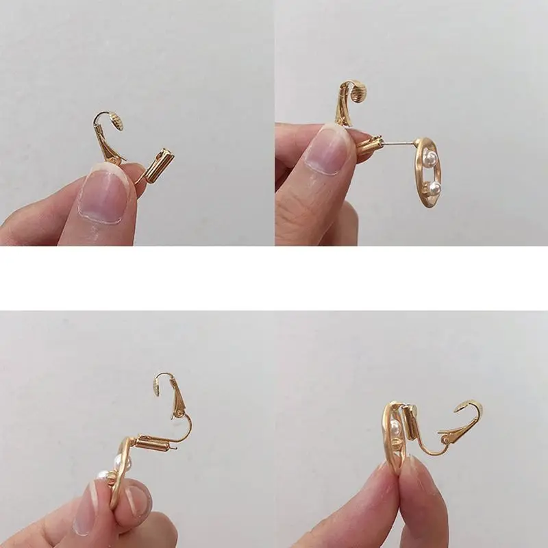 24 Pcs/Set Non-pierced Ear Hoop with Earrings Pad Great for Non-Pierced Ears