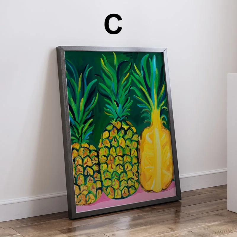 Tea Wine Pineapple Striped Canvas Printing Tomato Lobster Wall Art Poster Modern Living Room Bedroom Kitchen Home Decor Gifts