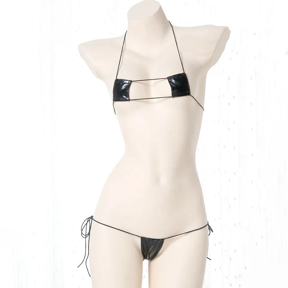 Wet Look Lingerie Sexy Micro-Bikini Bandage Mini Lingerie Uniform Nightclub Costumes Swimwear Cosplay Underwear Babydolls