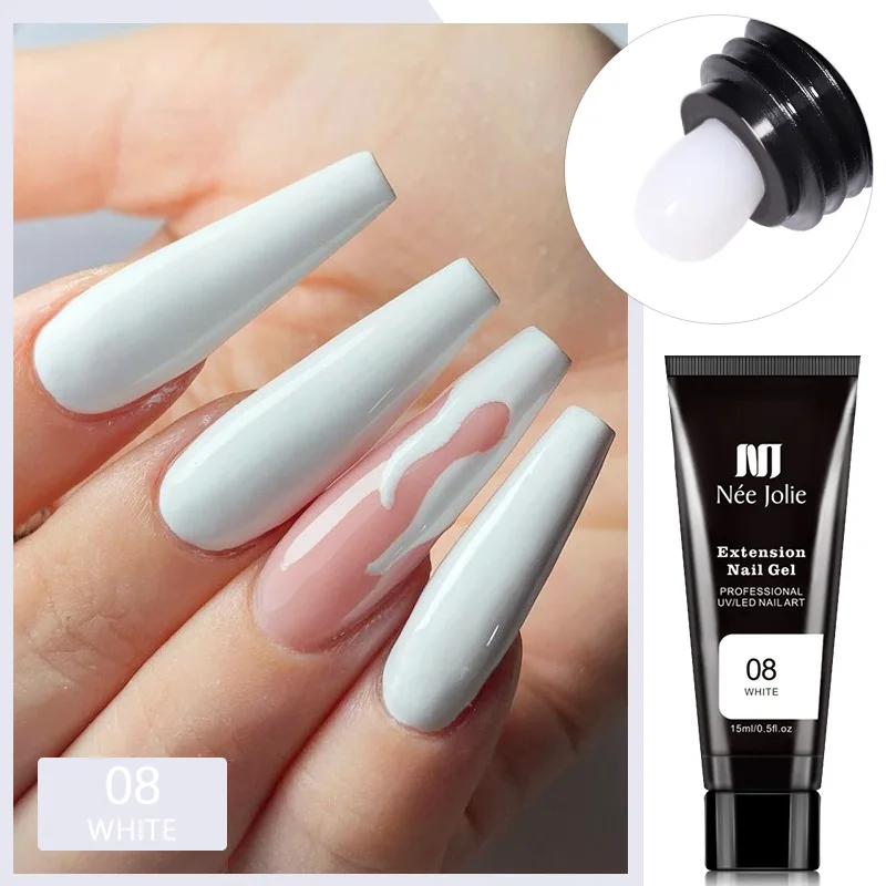 15ml Poly Nail Gel Set Acrylic Polygels Kit With UV Led Lamp All For Nail Manicure Quick Extension Nails Gel Polish Rhinestones