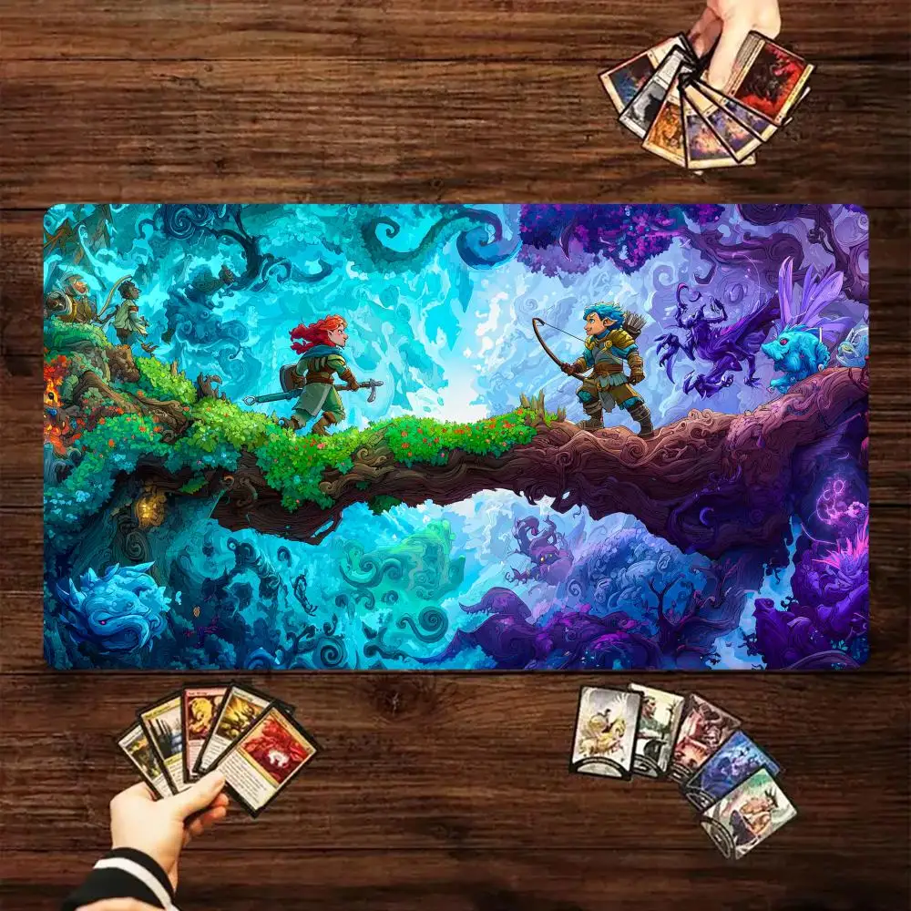 Wooden Bridge Battlefield Mage Magic Card Battle Mat TCG Playmat Anti-slip Base gathering gaming mats Board Game Mat for TCG
