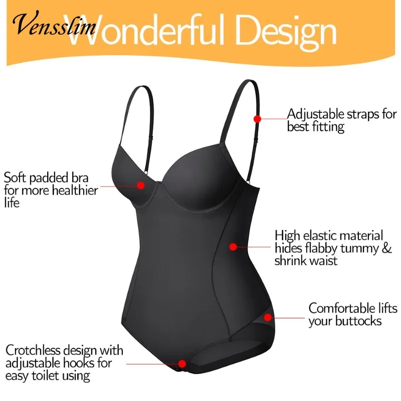 Vensslim Women Waist Trainer Shapewear Slimming Full Body Shaper Push Up Seamless Bodysuits Tummy Control Butt Lifter Underwear