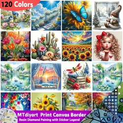 Cactus Modern Diamond Painting Print Canva Border With Sticker Legend Home Decor Adult Zero Basic Hobby Handpainted Unique Gift