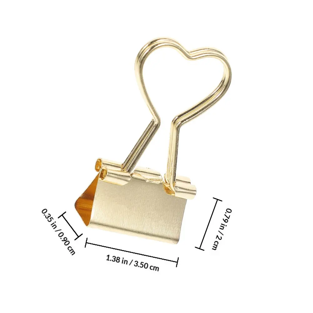 20Pcs Long Tail Clips Metal Binder Clips Small Heart Paper Clip Cute Solid Color for Journaling Scrapbook Office Document