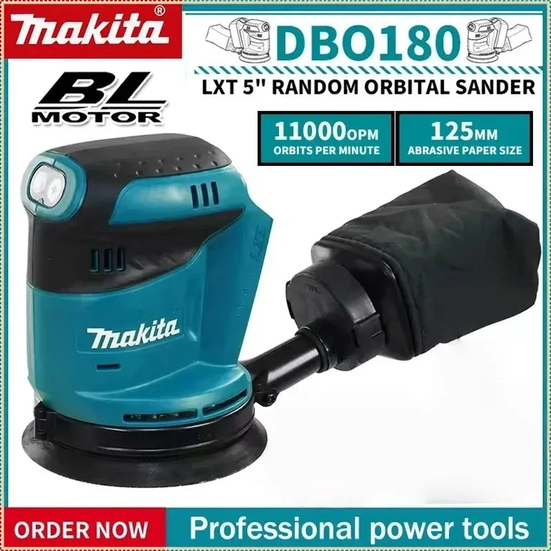 Makita DBO180Z 18V Cordless Random Orbital Sander  3 Speed 7000-11000 OPM with Dust Collection for DIY Workshop