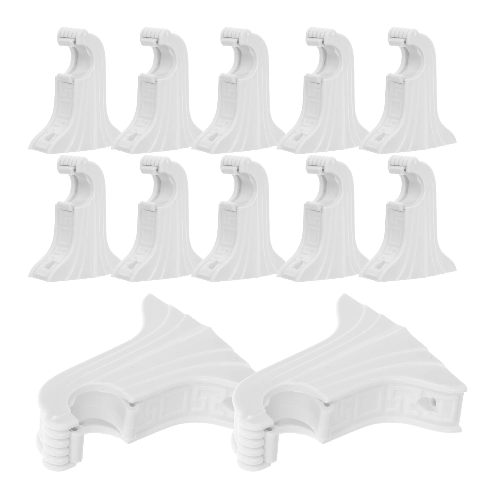

12pcs Curtain Rod Support Brackets Classical Design Heavy Duty Wall Mounts Adjustable Pole Holder Vintage Style Home Decor