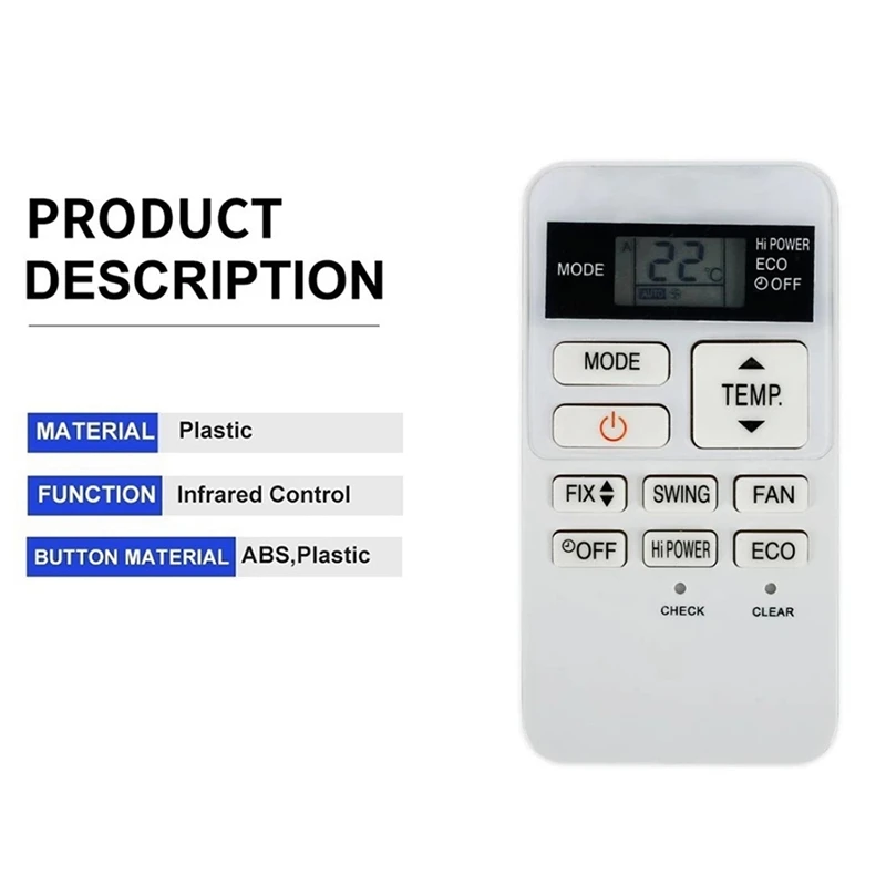 New AC Remote Control For Toshiba Air Conditioning RAS-07BKV-E RAS-077SKV-E6 RAS-107SKV-E6 RAS-137SKV-E6 RBC-ASX11E-C