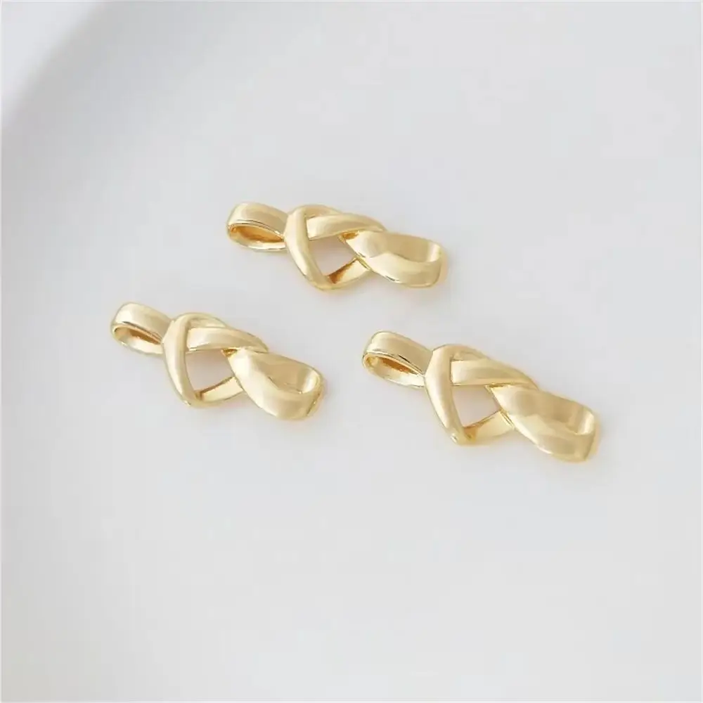 

25.6x10mm 1pcs 14K Gold Plated heart knot attachment bow accessory handmade diy necklace bracelet accessories