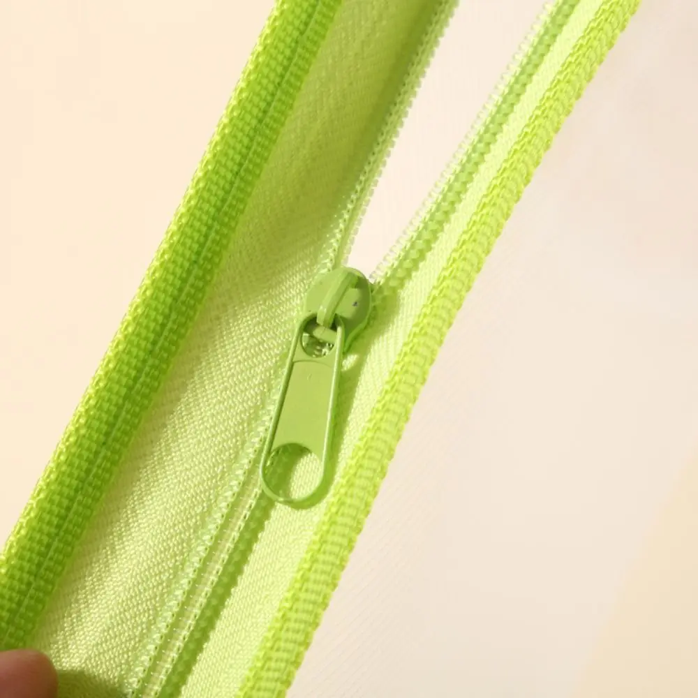

Multifunctional Transparent Zipper Pouch Solid Color Large Capacity File Pocket Portable Stationery Storage