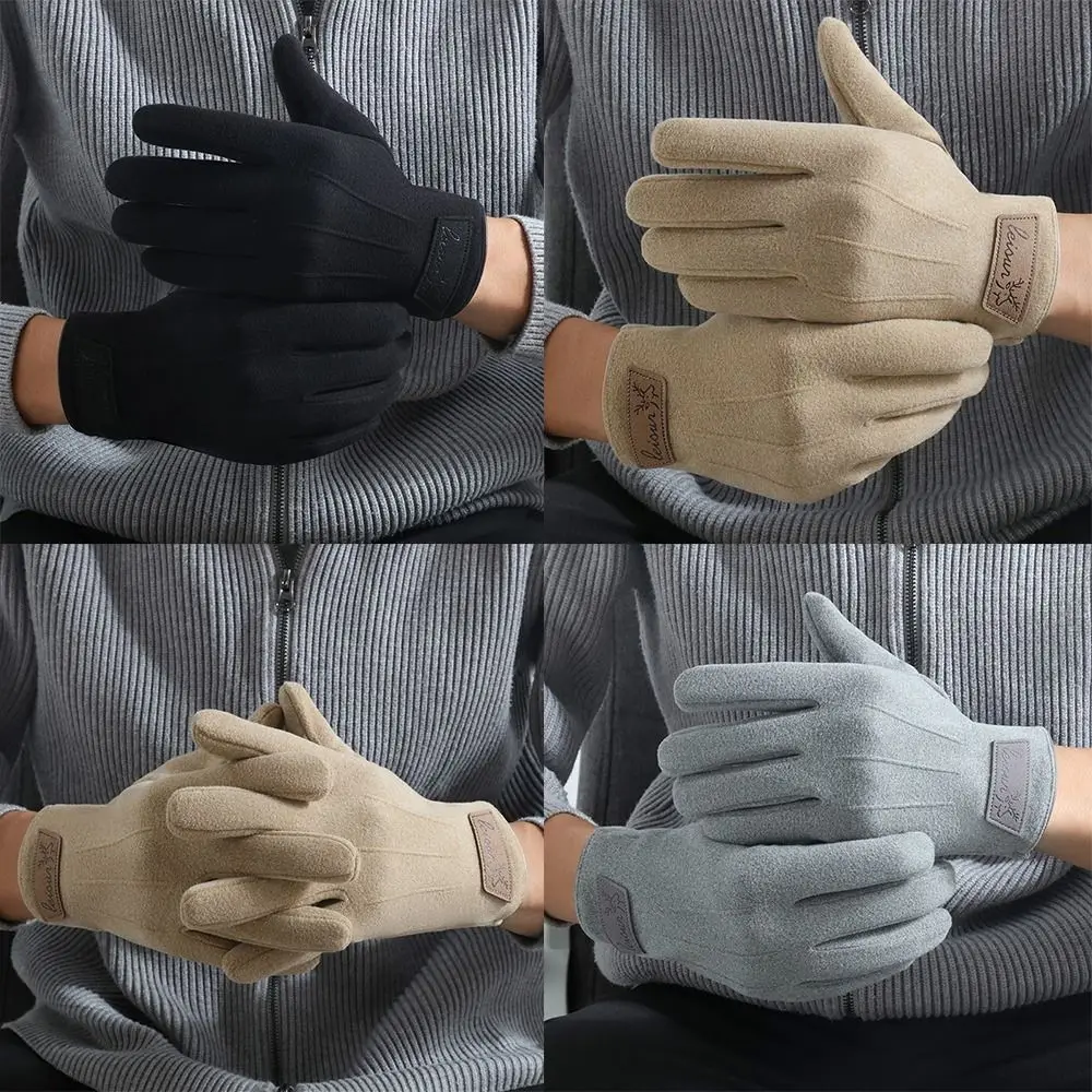 

Новые бархатные мужские зимние перчатки, ветрозащитные теплые перчатки, перчатки с сенсорным экраном, толстые уличные морозостойкие перчатки