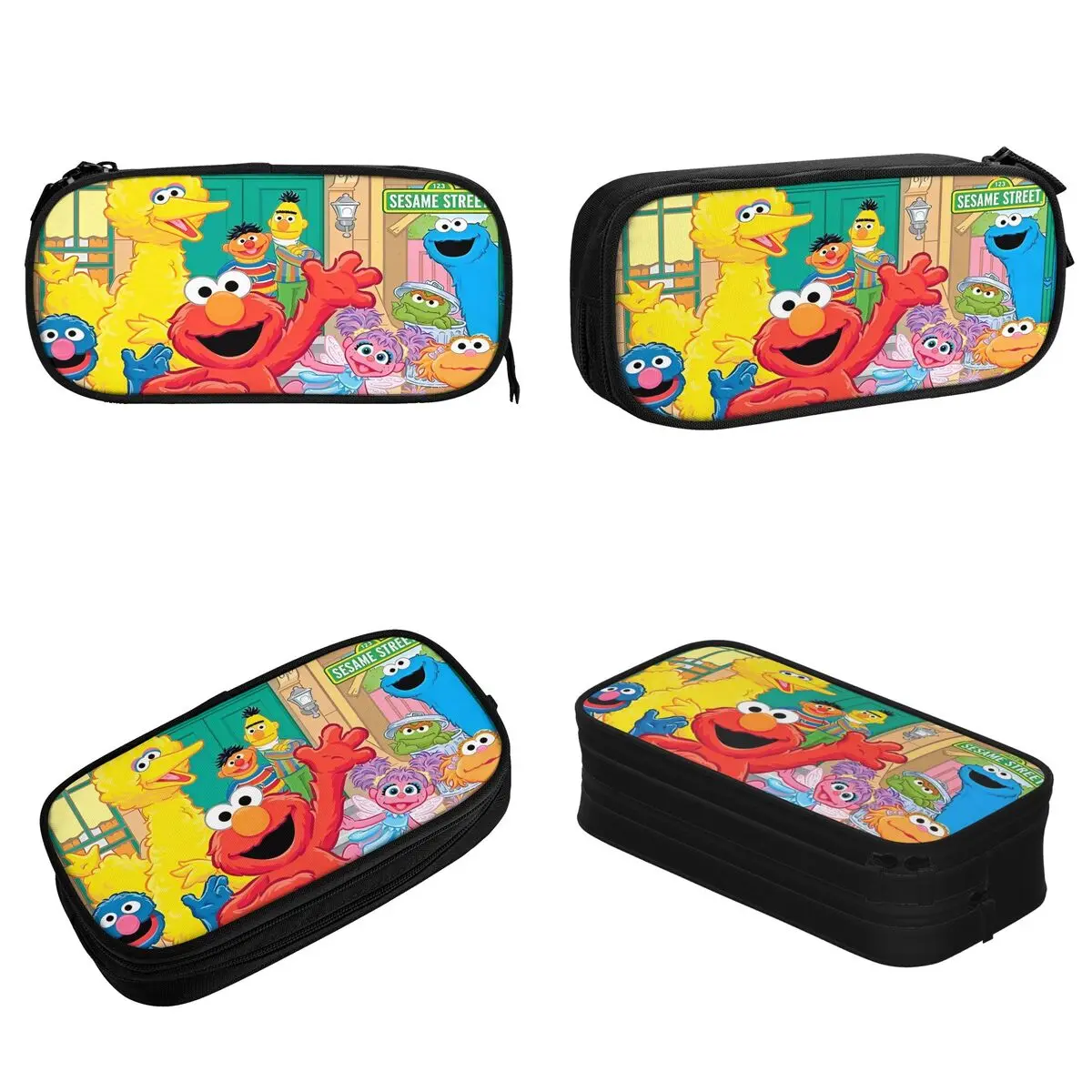 Comedy S-Sesame Street Pencil Cases Cute Cartoon Pen Holder Bags Girls Boys Big Capacity School Supplies Cosmetic Pencilcases