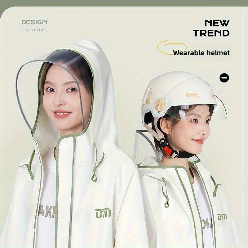 

Simple Women Transparent Eva Plastic Man Raincoat Travel Waterproof Rainwear Adult Can Hold Backpack Rain Coat