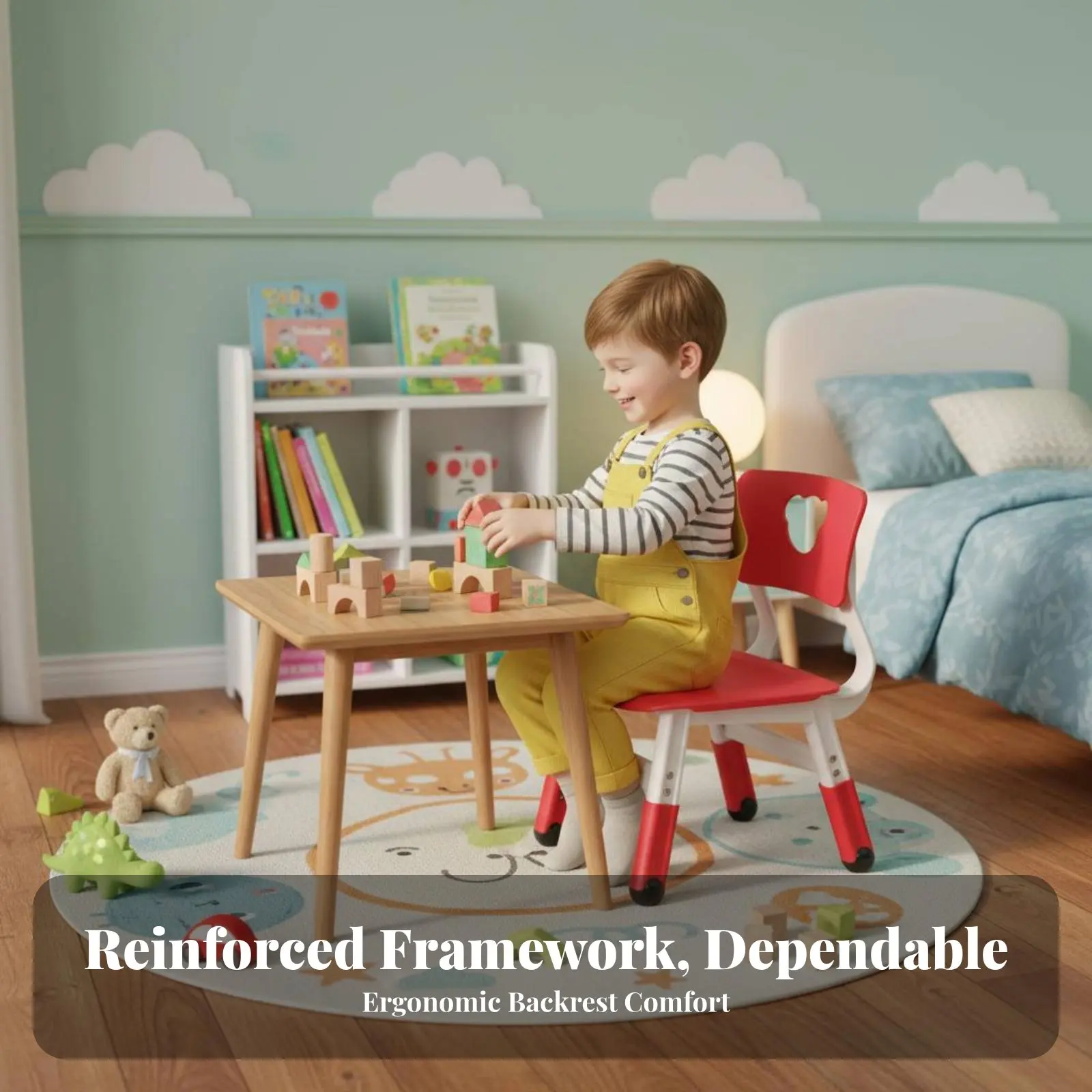 キッズカットアウト回転椅子人間工学に基づいた高さ調節可能な子供用学習椅子頑丈で耐久性のある家具、幼稚園教室用ホーム