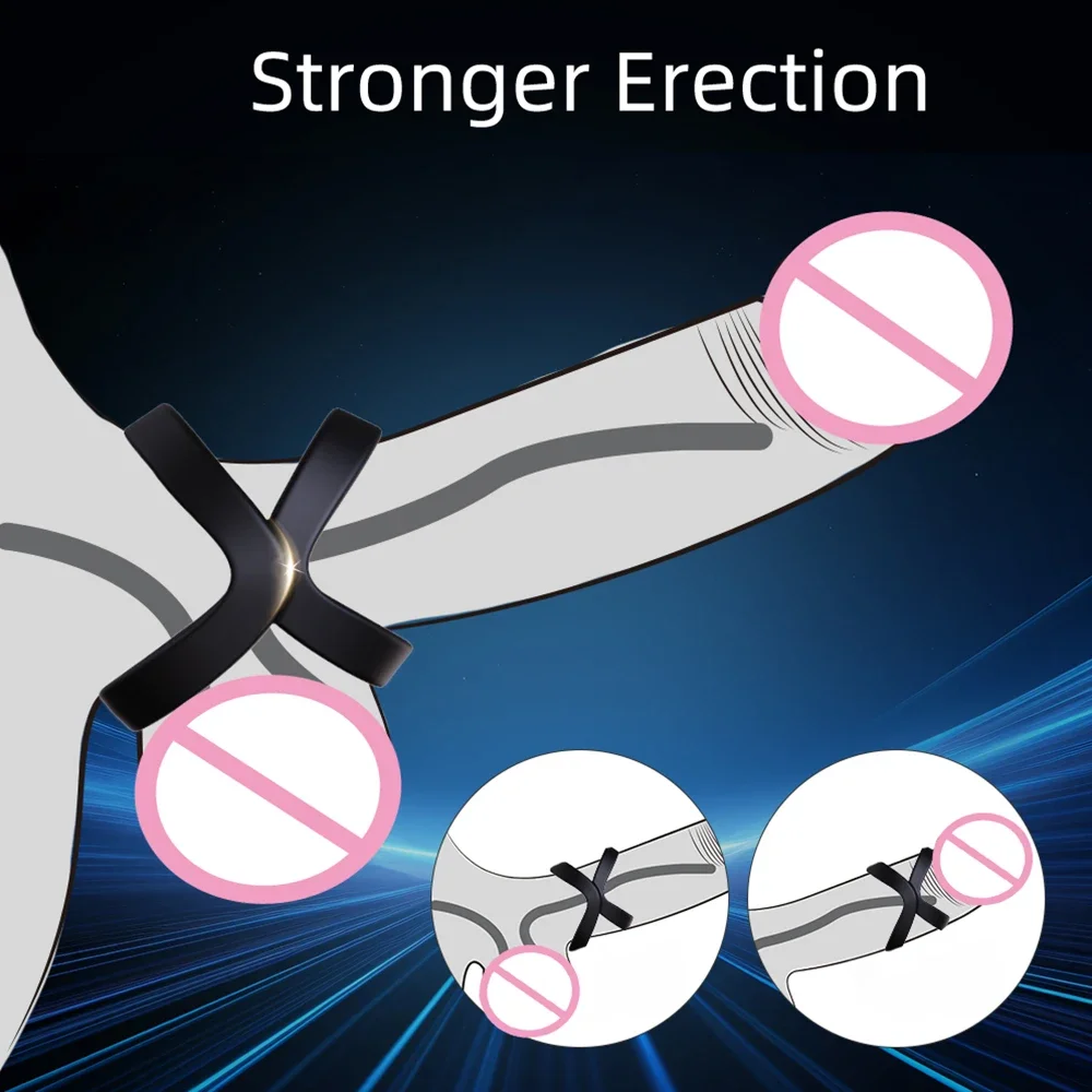 Male Penis Ring for Men Delay Ejaculation Stronger Erection Double Cocking Rings Masturbating Sex Toys for Man Gay Adult 18+ 3