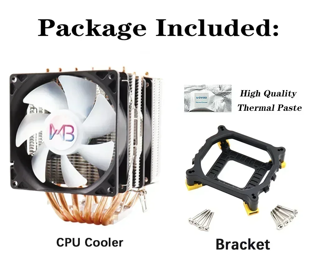 6 heatpipes rgb cpu cooler radiador silencioso pwm 4pin 150w para intel lga 1150 1151 1155 1200 1700 2011 x79 x99 am3 am4 ventilador