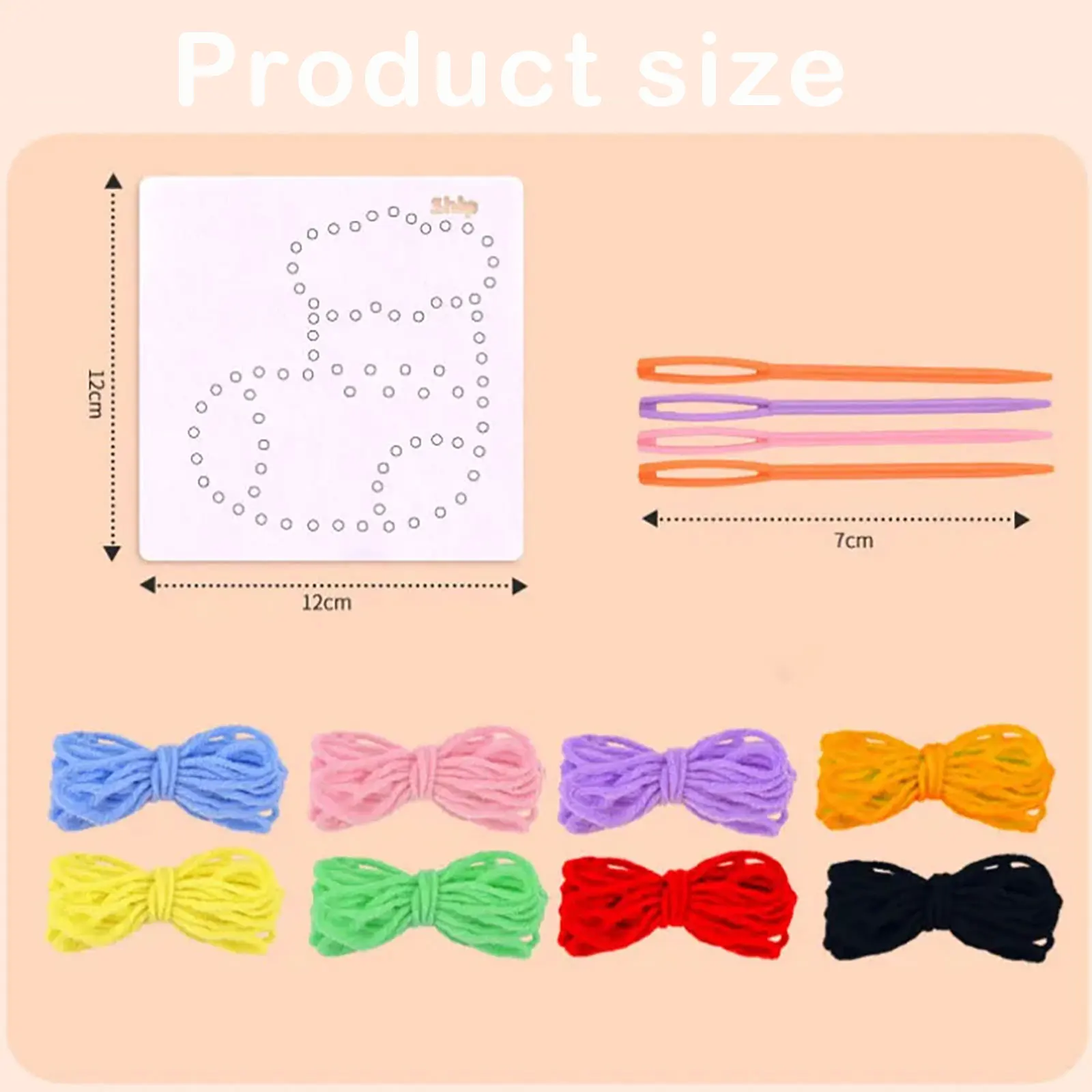 Zestaw do szycia dla dzieci początkujących z włókniny, zabawki do sznurowania, rozwój motoryki małej, tablica manipulacyjna, edukacja sensoryczna.