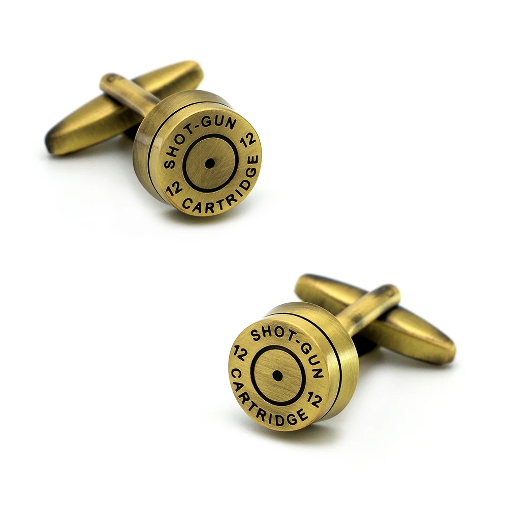 iGame Bullet Cuff Links Bronze Color Ammunition Design Quality Brass Material Cufflinks For Men