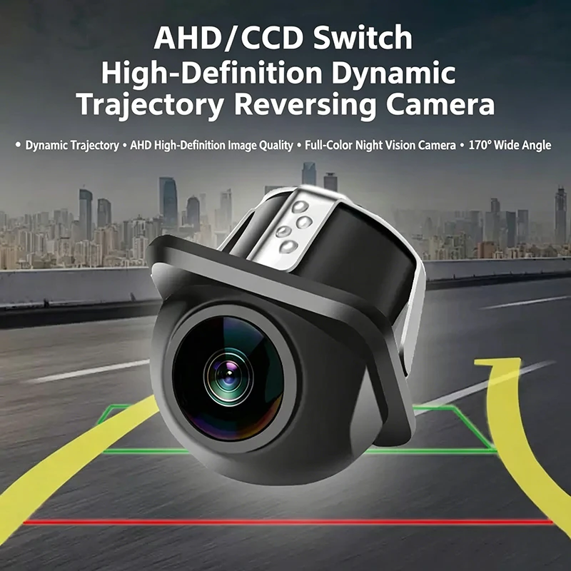Universal Vehicle Reverse Camera AHD CCD with Smart Dynamic Trajectory 170 Degree Clear Night Vision Grass Carp Eye