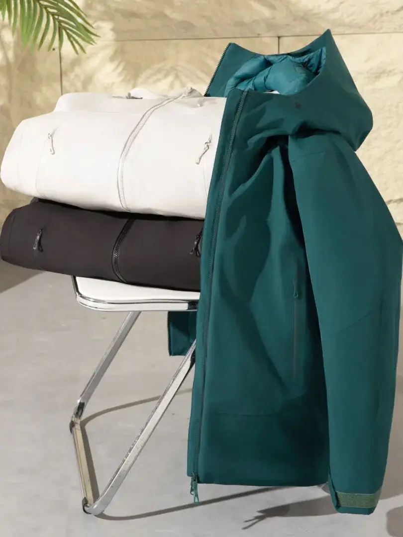 한정판 컬러! 야외용 삼중 방수 원단! 유니섹스 커플 스타일 가을 겨울 90% 오리털 후드 캐주얼 다운 재킷 트렌디