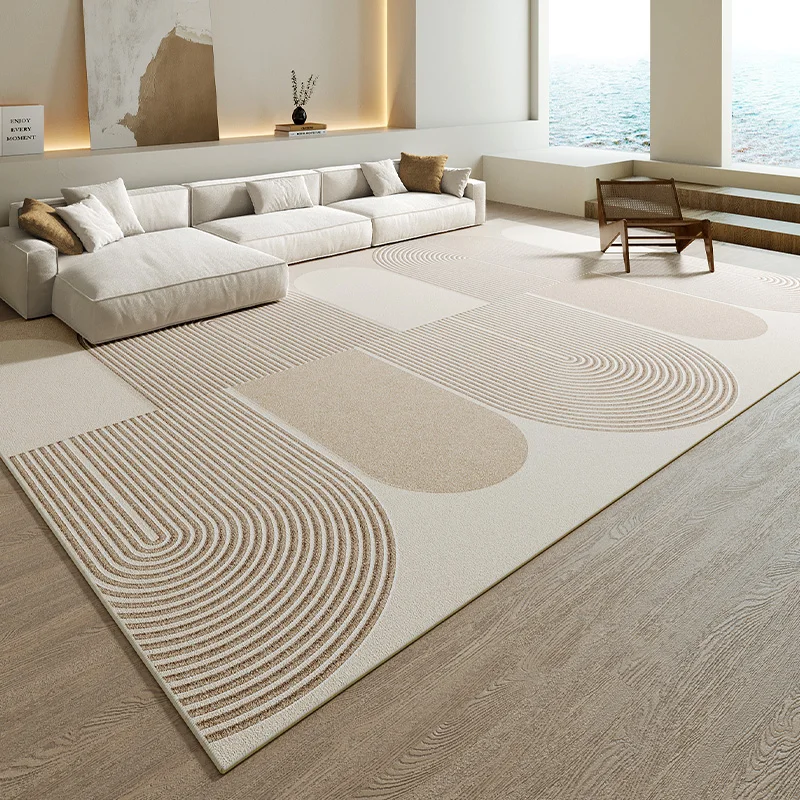 Wabi-sabi Wind Bedroom Decor Plush Carpet Thickened Study Anti-slip Mat Japanese-style Carpets for Living Room Home Striped Rug