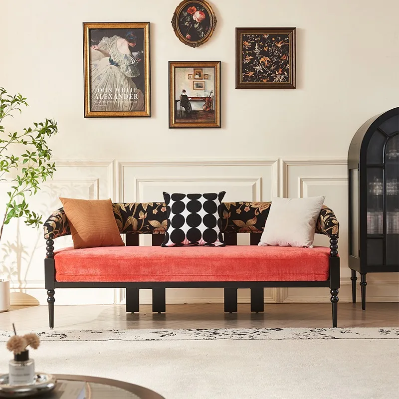 مجموعة أريكة فرنسية من الخشب الصلب، شقة صغيرة، حديثة وبسيطة، كرسي ترفيهي لغرفة المعيشة المنزلية، كرسي أريكة أمريكي #5