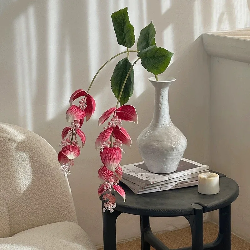 43 Zoll große, rosafarbene chinesische Puppenpflanze, künstliche Blumen, tropische Medinilla Magnifica, künstliche Blumen für Zuhause, Party, Geschäft, Hochzeitsdekoration – Detail 10