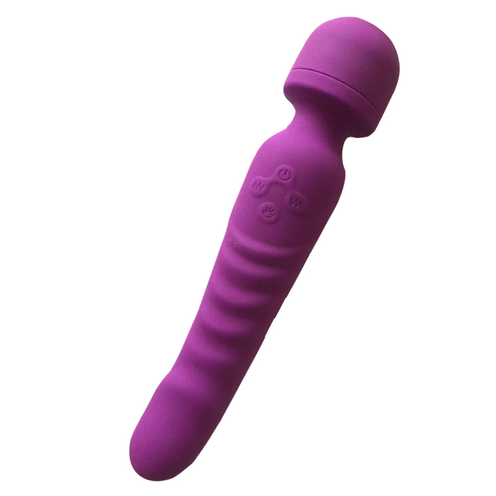 Magic AV Wand Vibrators Heating Dildo Vibrator Massage Stick 7 Speed Rechargable Vibration Dual Vibrators Sex Toys for Women