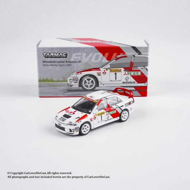 Diecast TW 1:64 Scale Mitsubishi Lancer Evo IV Rallye Monte Carlo 1997 Alloy Car Model