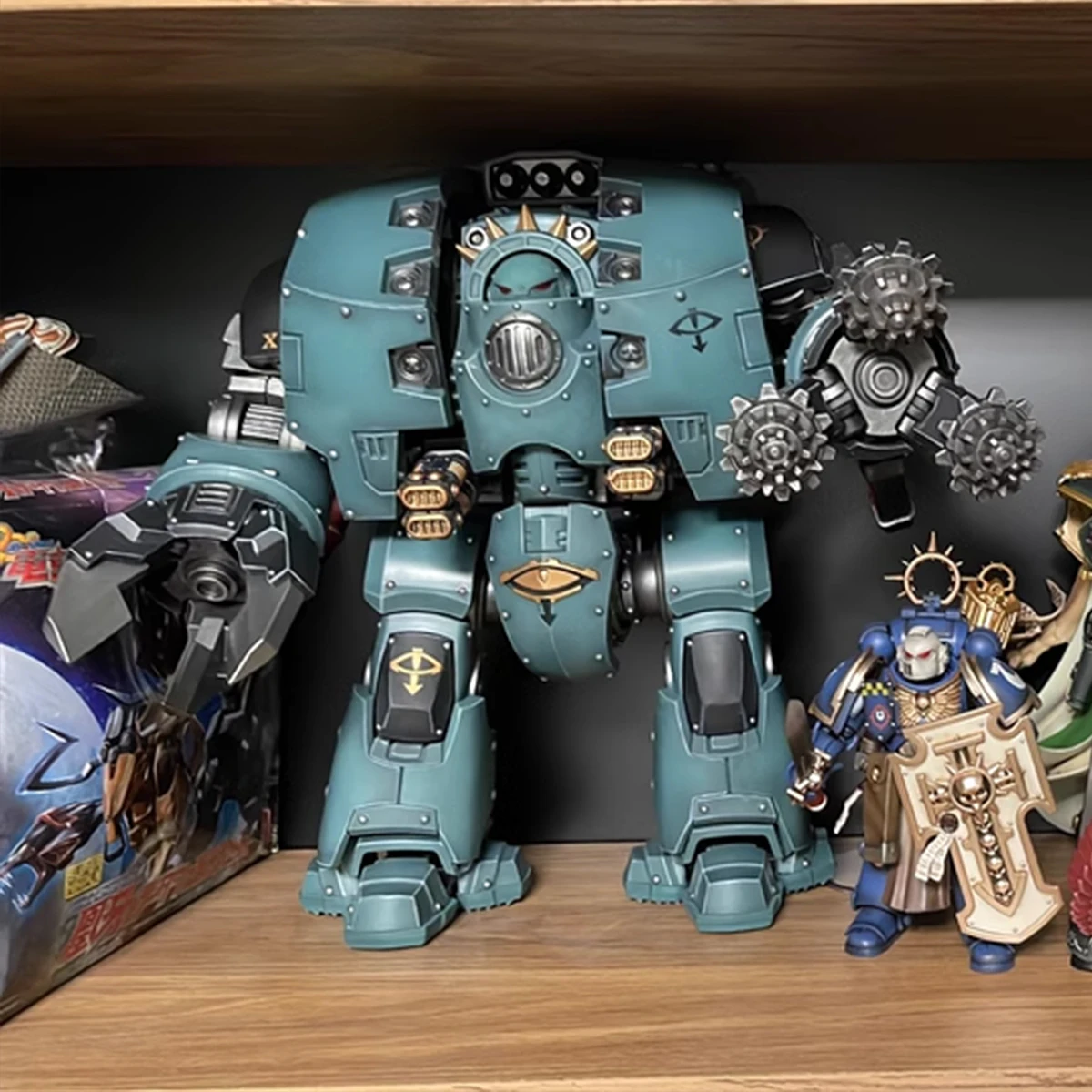 Joytoy warhammer figura de ação sons de horus leviatã dreadnought com brocas de cerco articulações estatueta móvel coletor modelo brinquedo