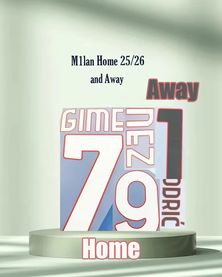 

2025-26 M1lan Home away name sets Ser1eA G1MENEZ iron on soccer Namesets Custom Name Number