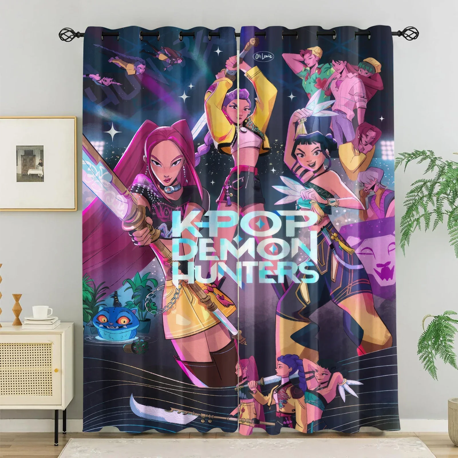 Hasbro Kpop Girl Group Stage Blackout Curtains 85% Light Blocking Noise Reducing Grommet Window Drapes For Girls Kids Bedroom image 3