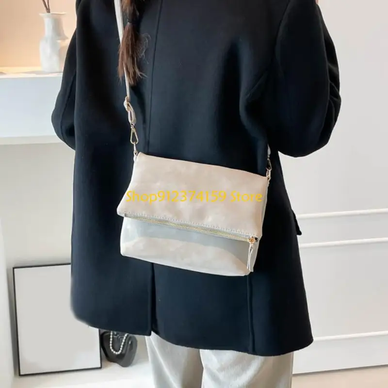 G5AE Elegant Flap Top Shoulder Bag For Women Adjustable Crossbody Strap Ample Storage Modern PU Leather Handbag