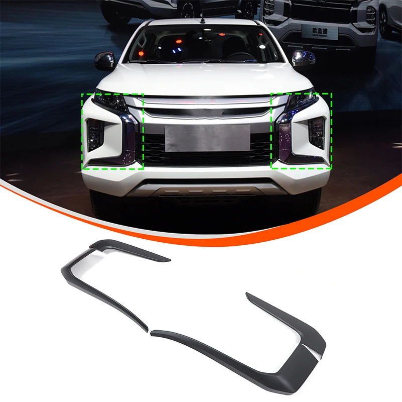 

For Mitsubishi L200 Triton 2019-2023 ABS matte black car front grille decorative strip sticker exterior protection accessories