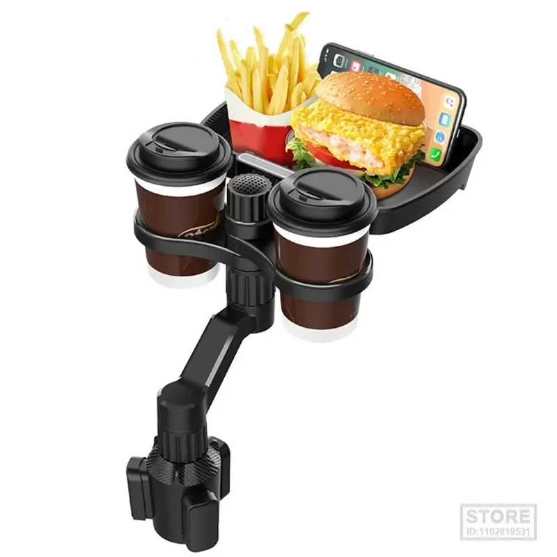 

Multifunctional Car Food Eating Tray with 360 Swivel Table Cup Bracket Expander Auto Shelf Interior Accessories