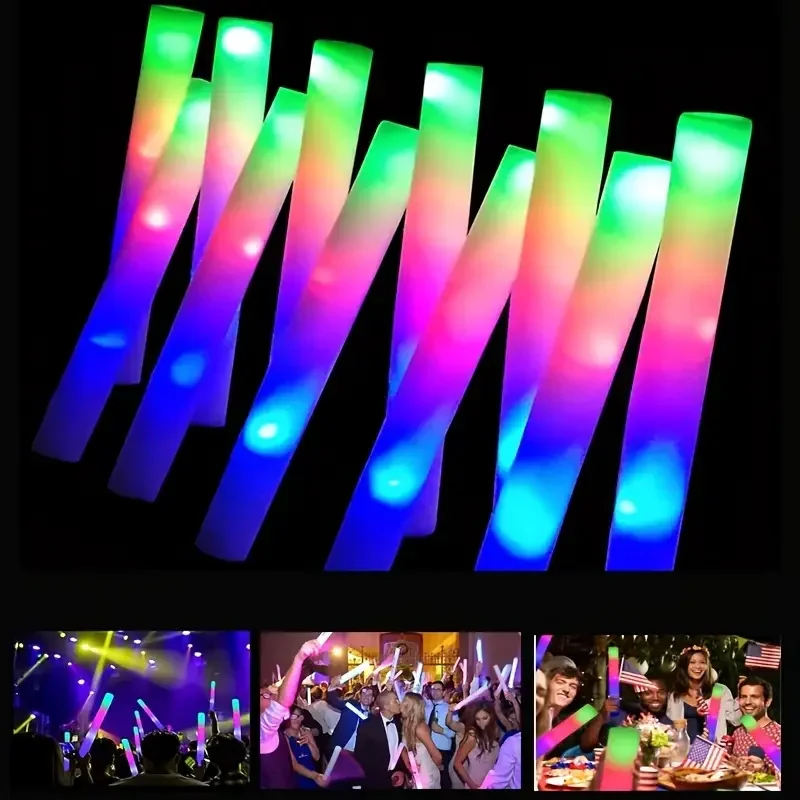 

Battery Operated LED Foam Sticks Colorful Glow Lights Neon Effect Party Decorations for Concerts Festivals Weddings Graduations