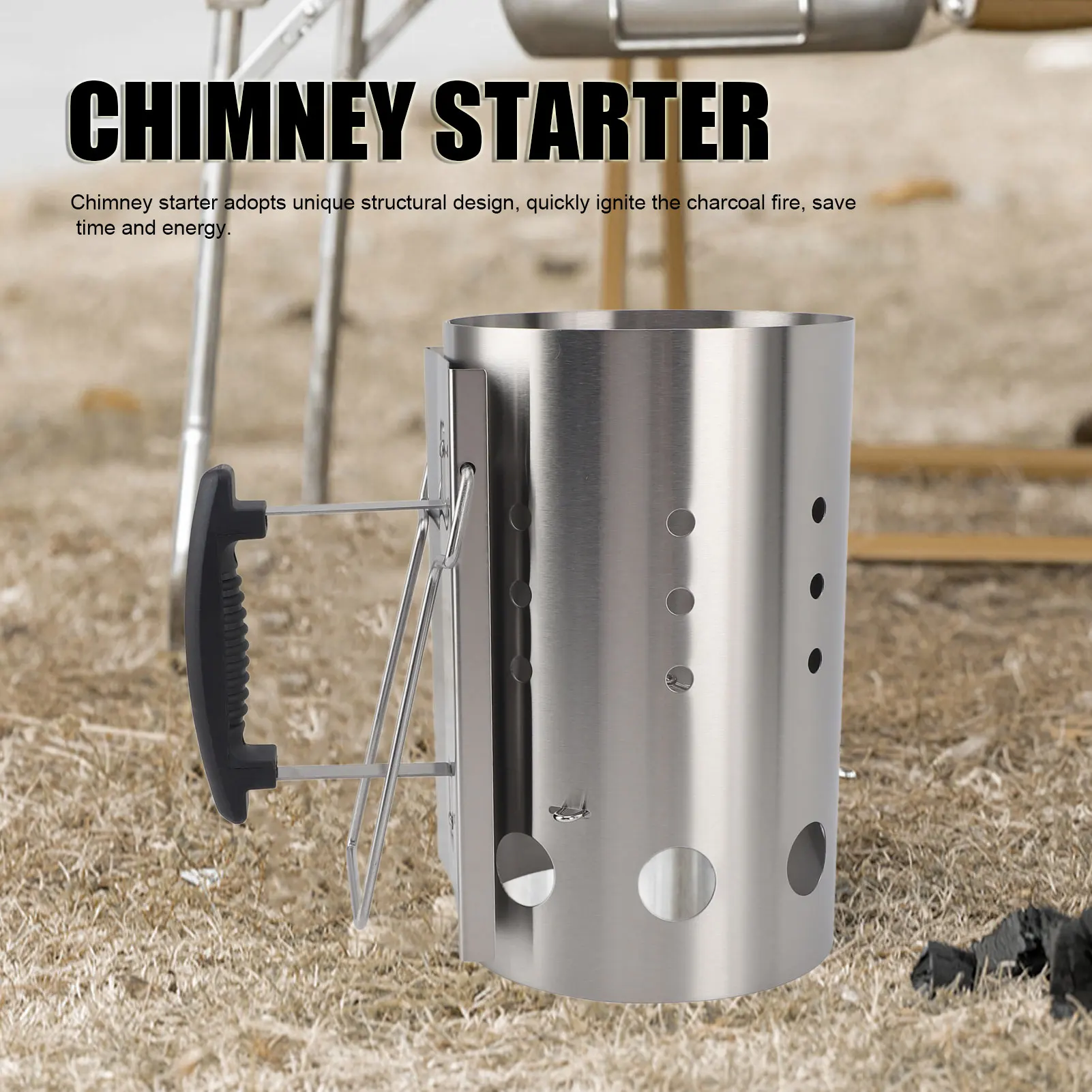 

Chimney Starter Chimney Starter Stainless Steel Portable Efficient Charcoal Starter Barrel for Barbecue Camping Picnic