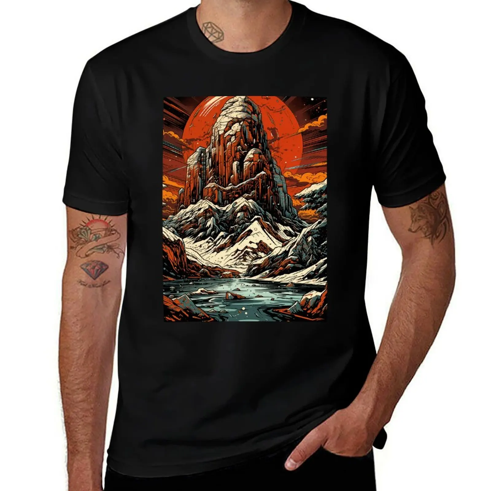 

Футболка Glacial Monolith, мужская футболка, хлопковая мужская футболка высокого качества, футболка
