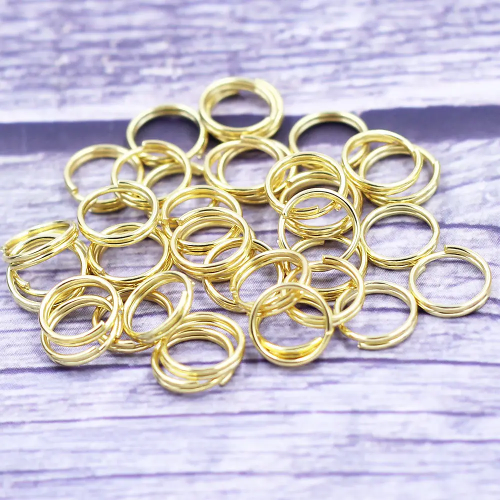 

2000Pcs Double Loops Open Jump Split Rings Alloy Gold Plated 8mm Dia.