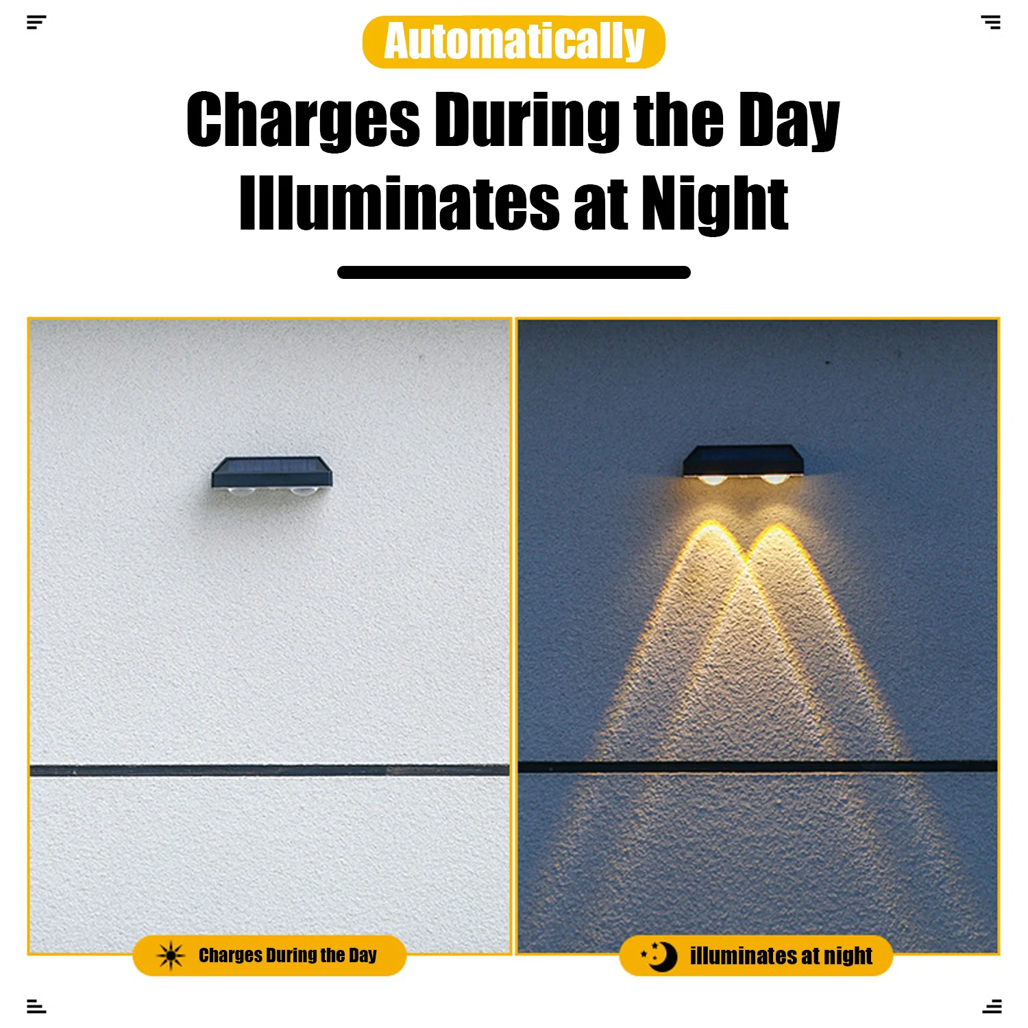 مصباح جداري LED يعمل بالطاقة الشمسية في الهواء الطلق مقاوم للماء وقابل للتعتيم لحديقة ساحة الحديقة #3