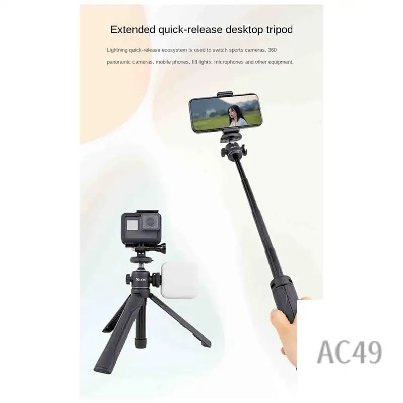 

C9-XILETU Mobile Phone Long Stand Portable Action Camera Quick-Hook Head Tripod Handheld Live Broadcast Stand Easy To Use