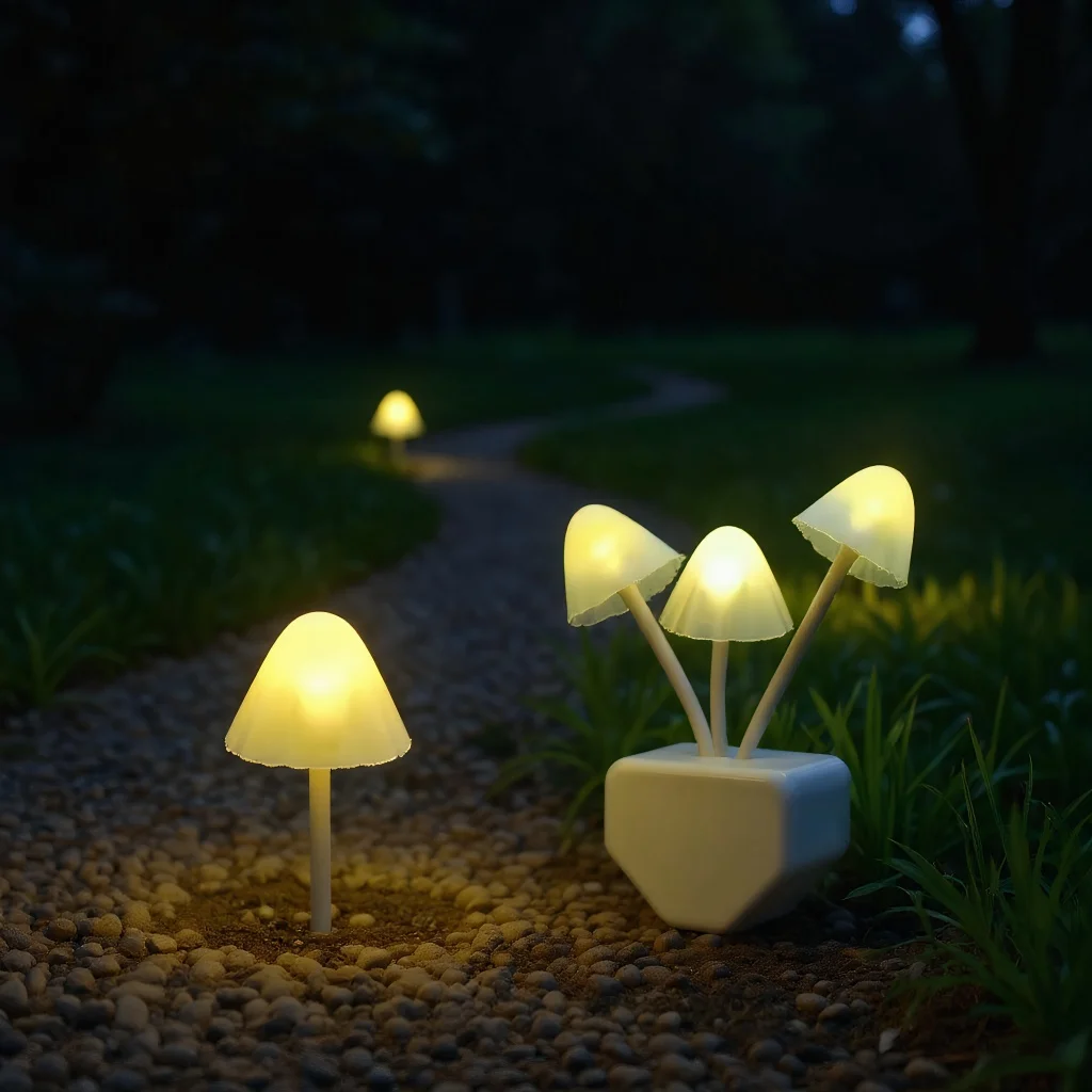 

Energy Saving LED Mushroom Night Light, Intelligent Auto On/Off Sensor, Antique Elegant Flower Pattern Decor Light