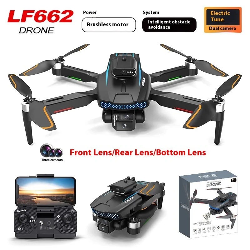 

New product LF662 obstacle avoidance aerial photography positioning four-axis remote control helicopter, three-mirror switching.