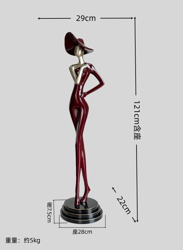 Sculpture Art Figure Model Vertical Ornament Slim Luxury High-end Living Room Entrance Artwork Niche Minimalist Decoration