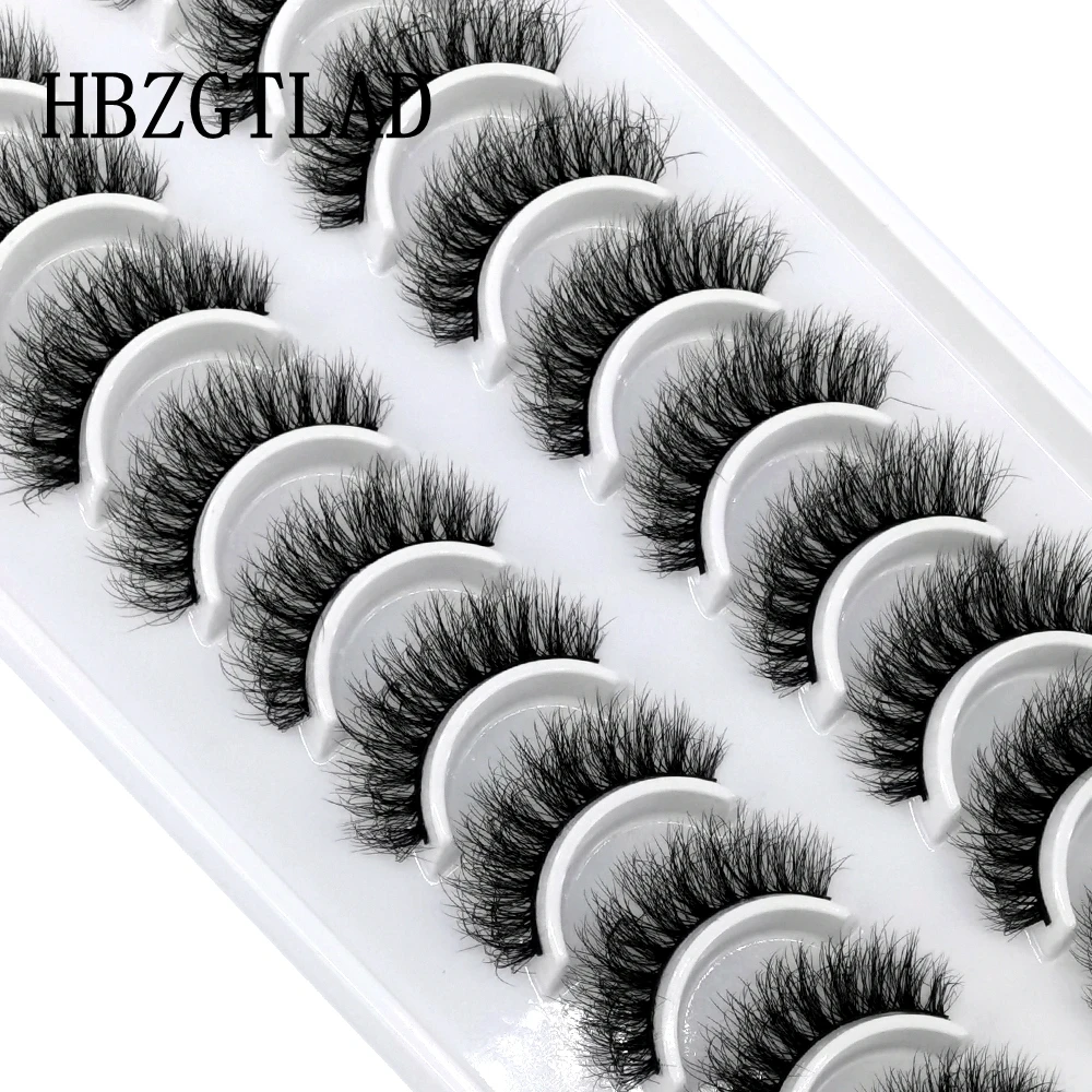 10Pairs Lashes 3D Soft False Eyelashes Natural Long Fluffy Wispy Mink Eyelashes Cat Eye Lashes Makeup Fake Eyelashes Extension