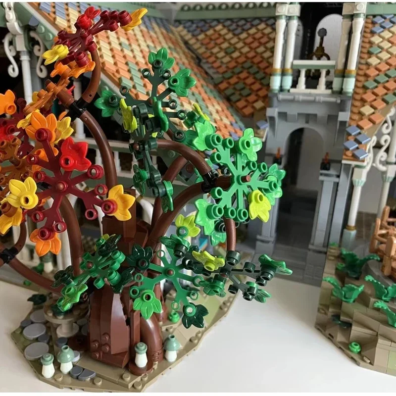 6167 Uds. Serie de películas de los anillos Rives Street View modelo de bloques de construcción Compatible 10316 ladrillos juguetes de cumpleaños regalos E9958
