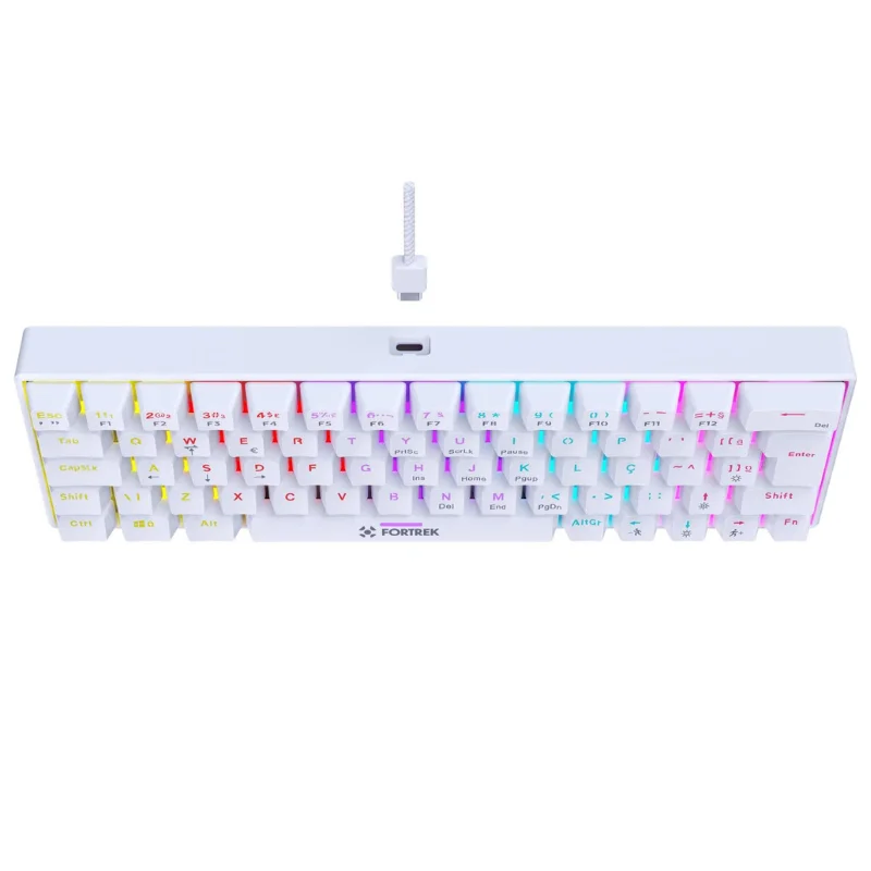 Fortrek Gravity 65 Compact Rainbow Switch Red USB White Gamer Mechanical Keyboard